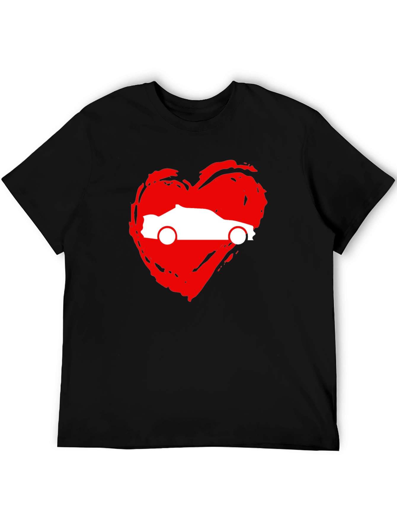 Camiseta Negra con Corazón y Coche