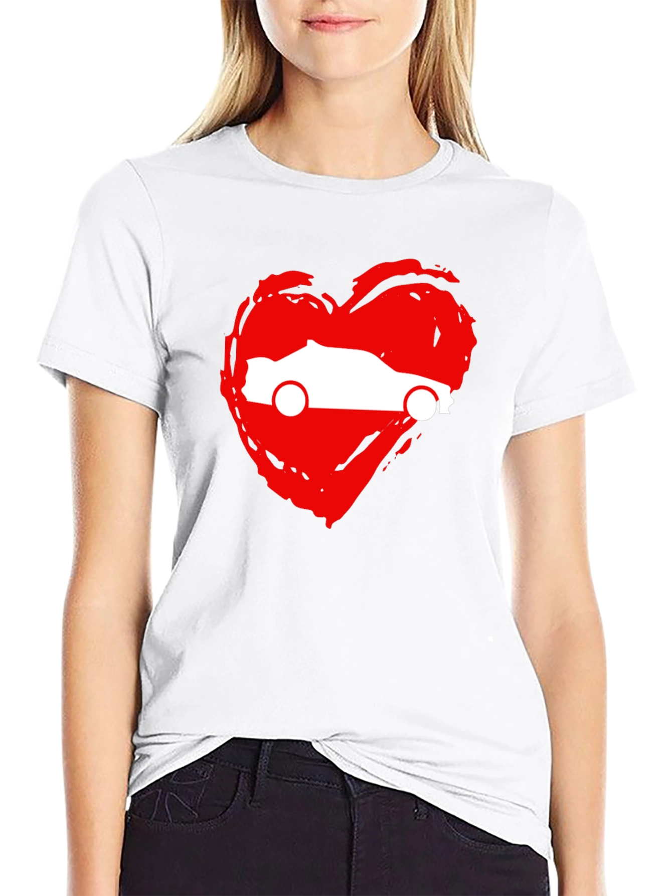 Camiseta Negra con Corazón y Coche