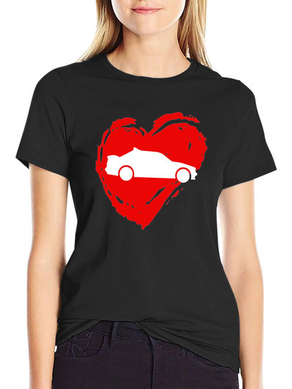 Camiseta Negra con Corazón y Coche