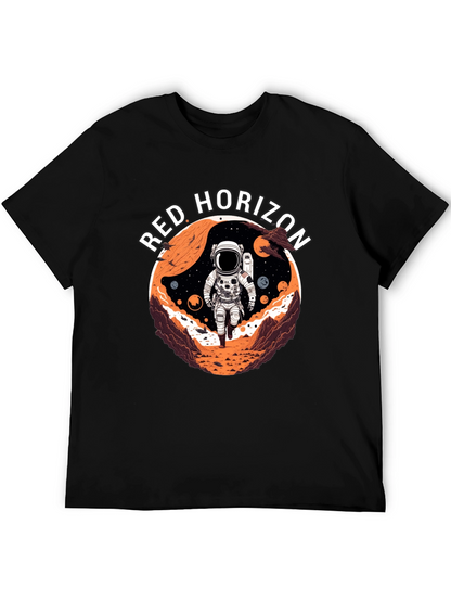 Camiseta Negra Red Horizon Diseño Espacial