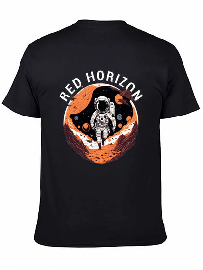 Camiseta Negra Red Horizon Diseño Espacial
