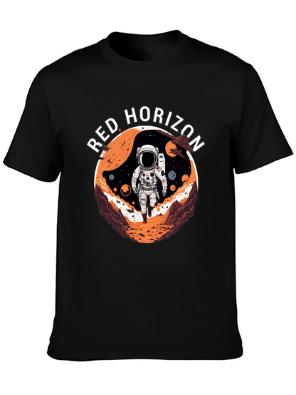 Camiseta Negra Red Horizon Diseño Espacial