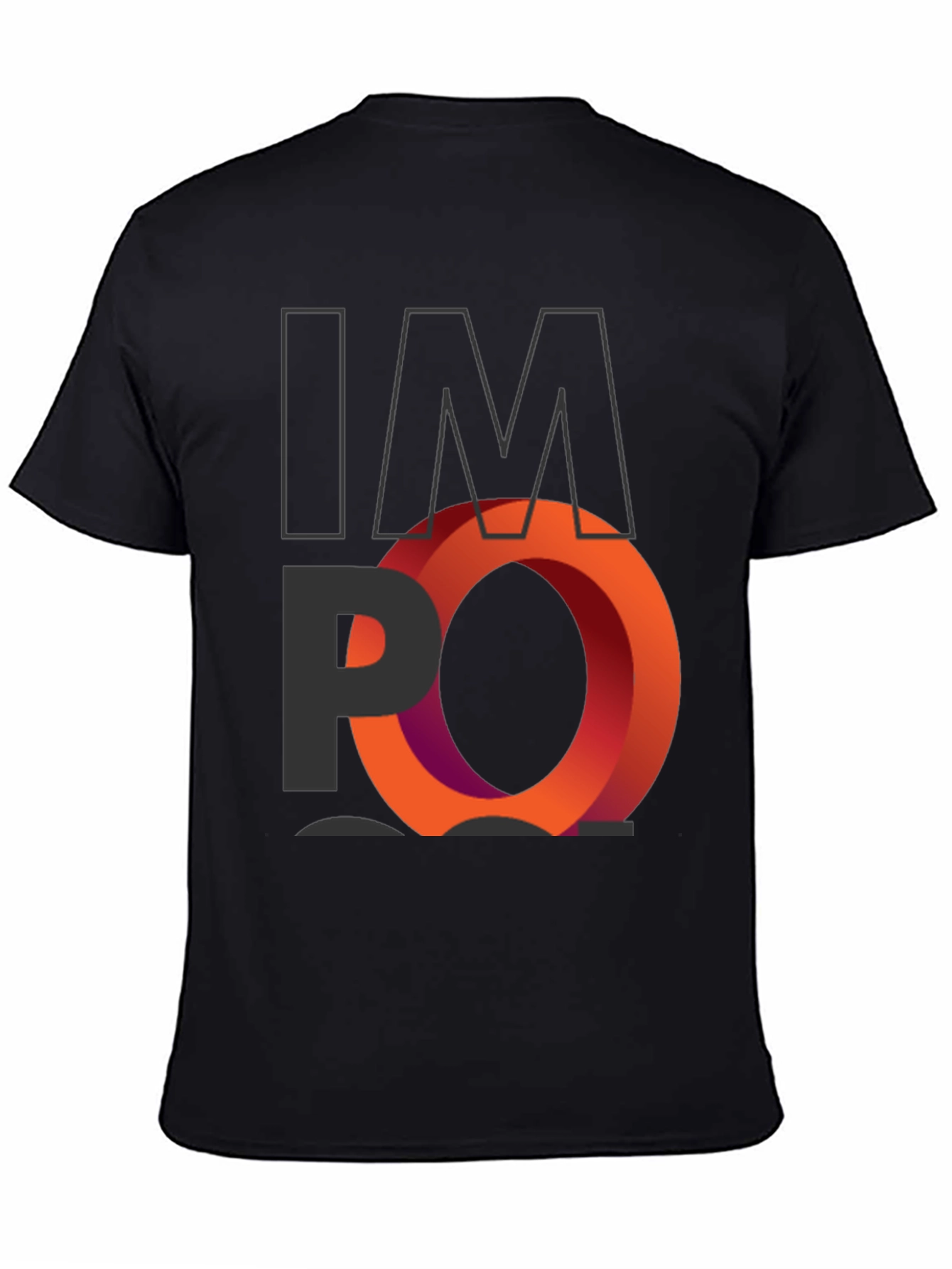 Camiseta Negra Estampada Imposible