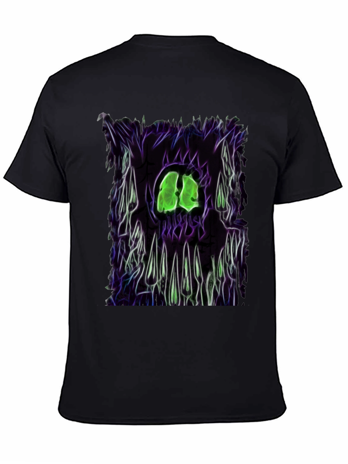 Camiseta Negra con Diseño Gráfico Monstruoso