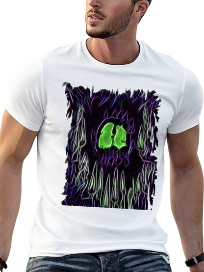 Camiseta Negra con Diseño Gráfico Monstruoso