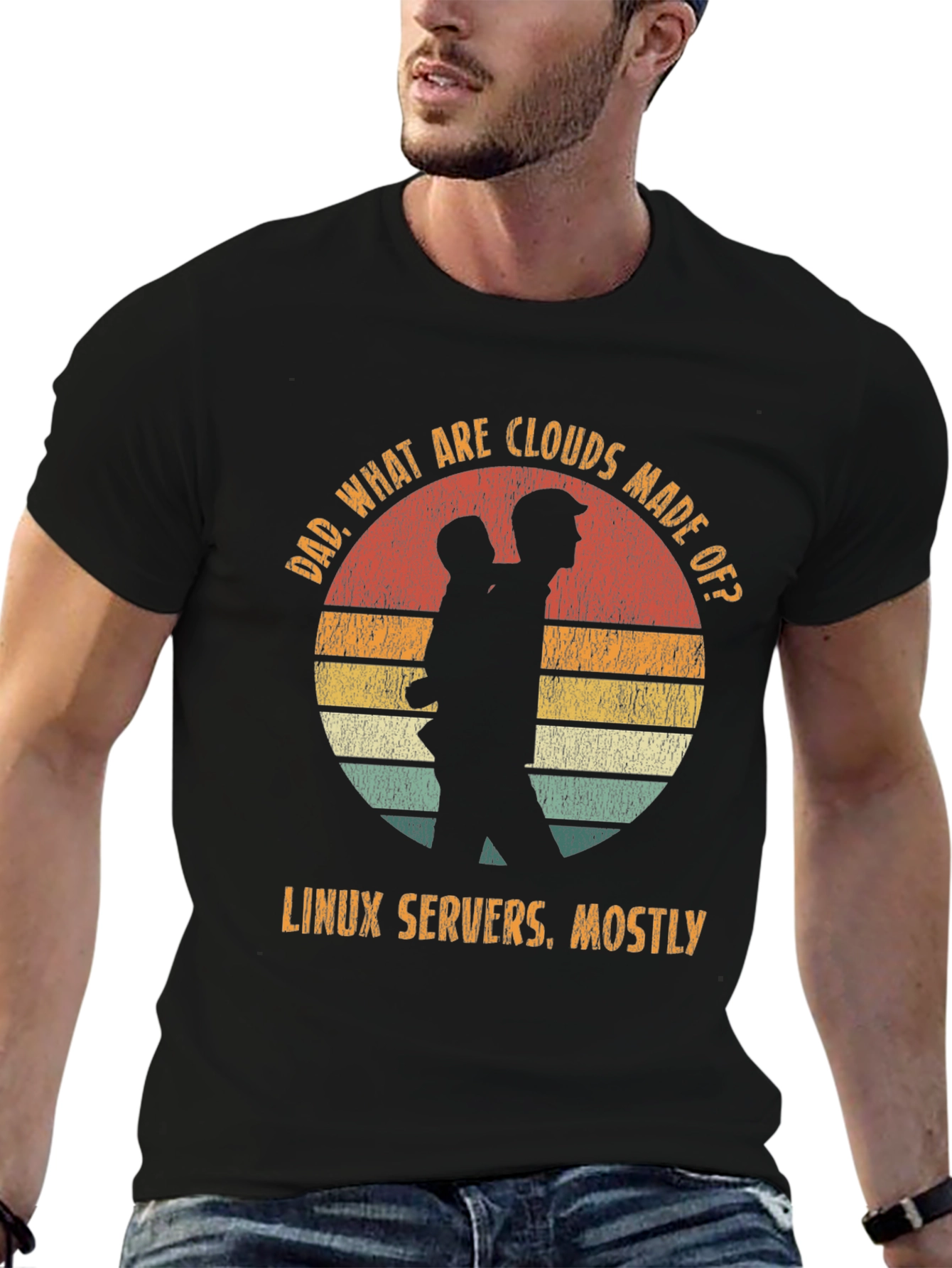 Camiseta Hombre: Nubes Linux Servers