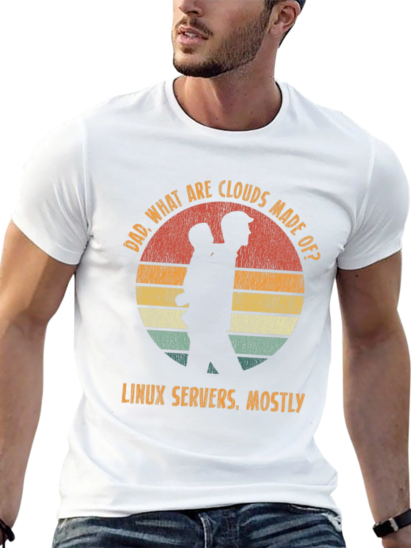 Camiseta Hombre: Nubes Linux Servers