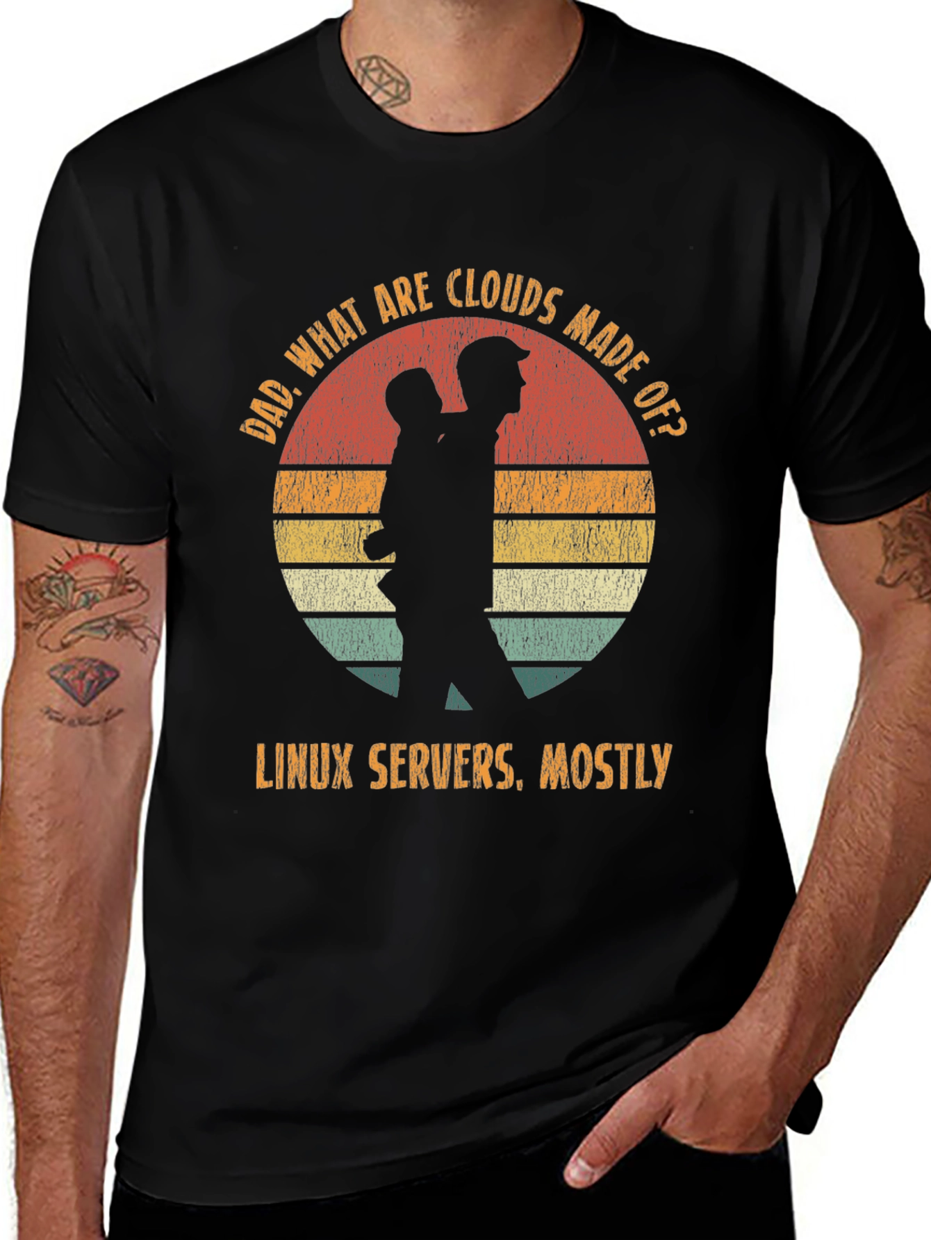 Camiseta Hombre: Nubes Linux Servers
