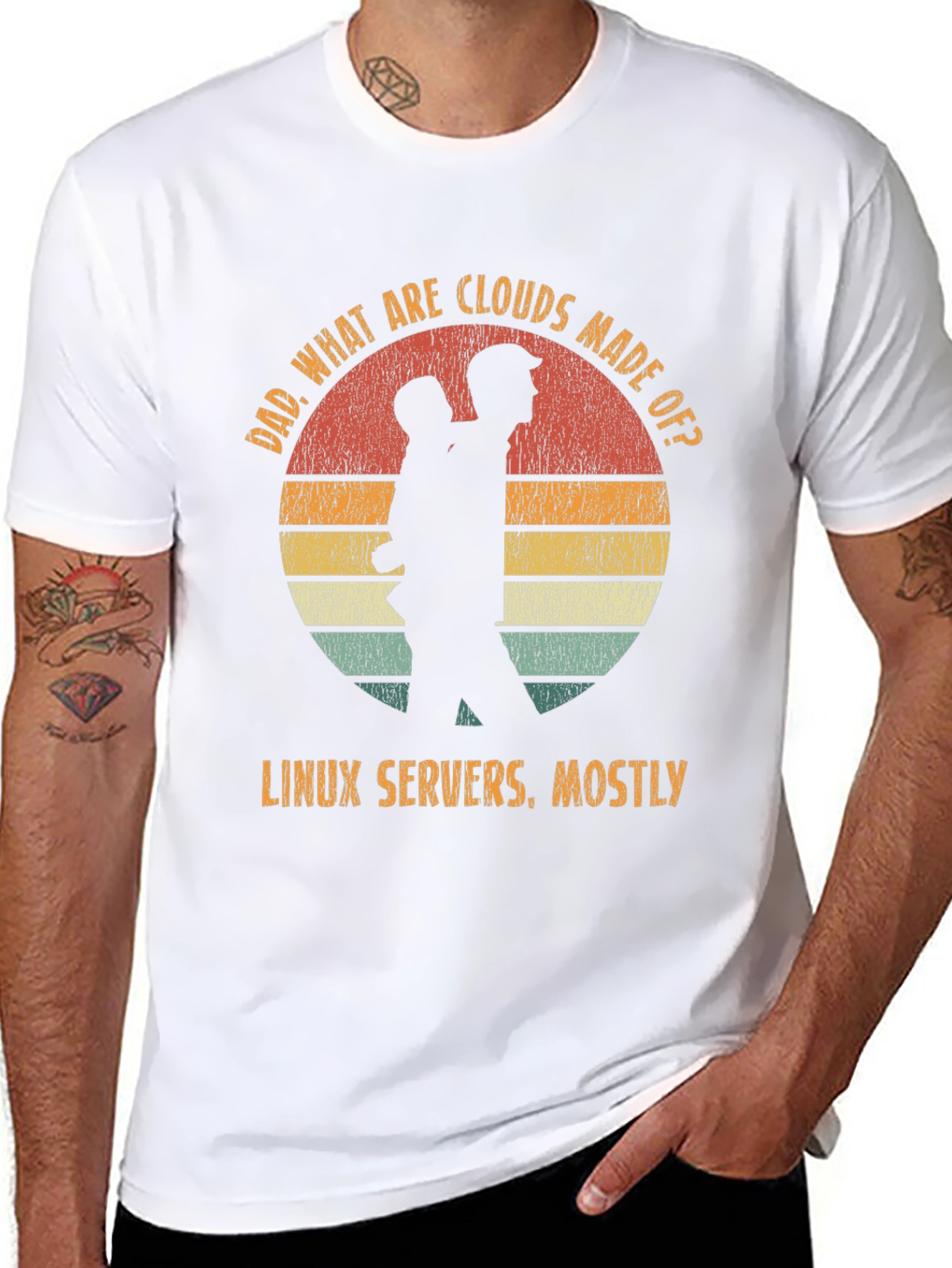 Camiseta Hombre: Nubes Linux Servers