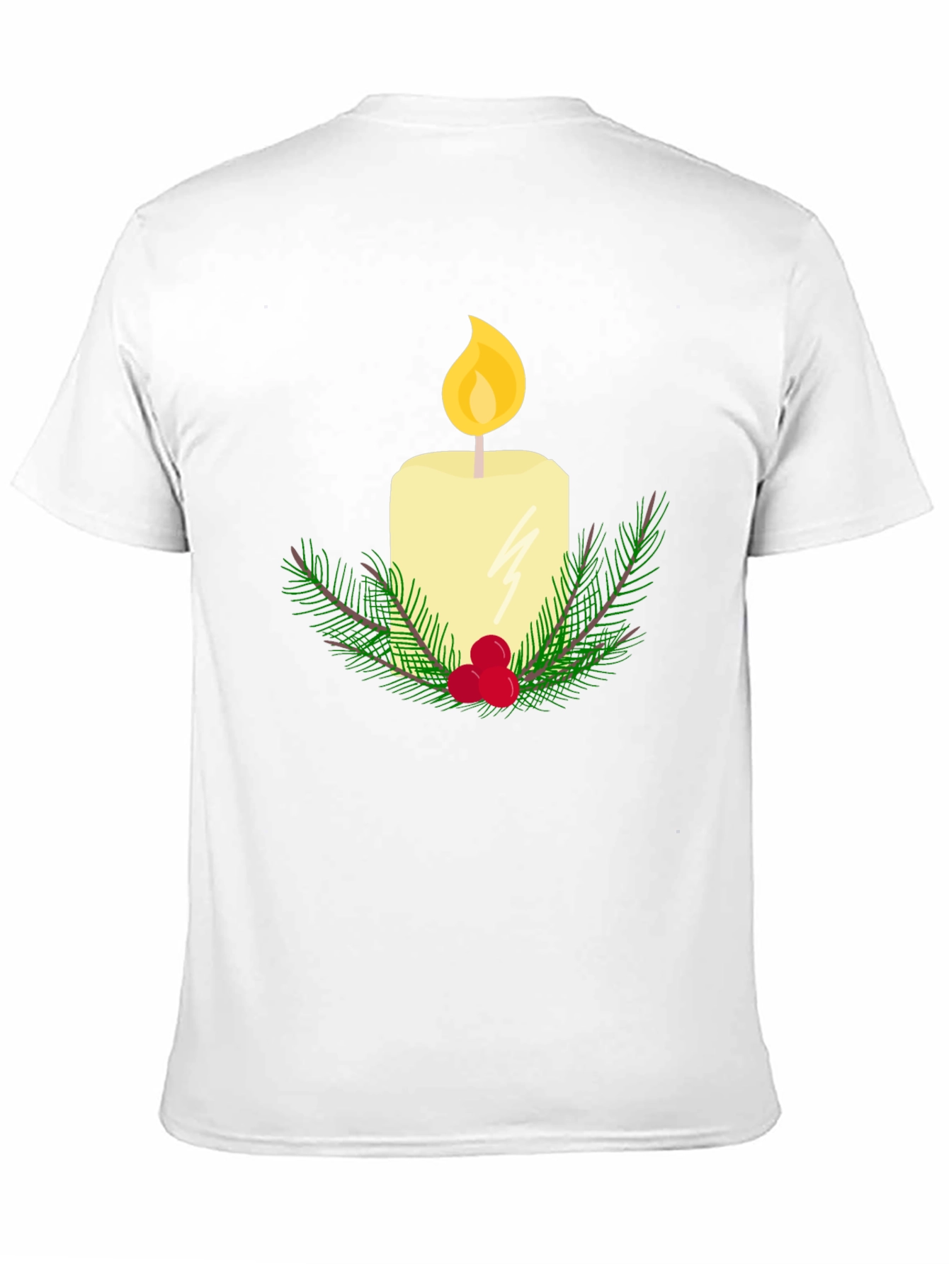 Camiseta Negra con Vela Navideña