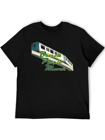 Camiseta Negra con Diseño Detroit People Mover