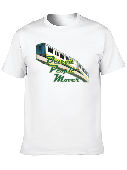 Camiseta Negra con Diseño Detroit People Mover
