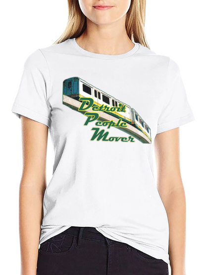 Camiseta Negra con Diseño Detroit People Mover