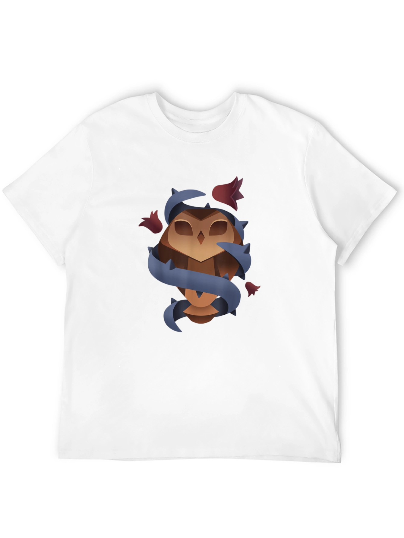 Camiseta Negra con Diseño de Búho Floral