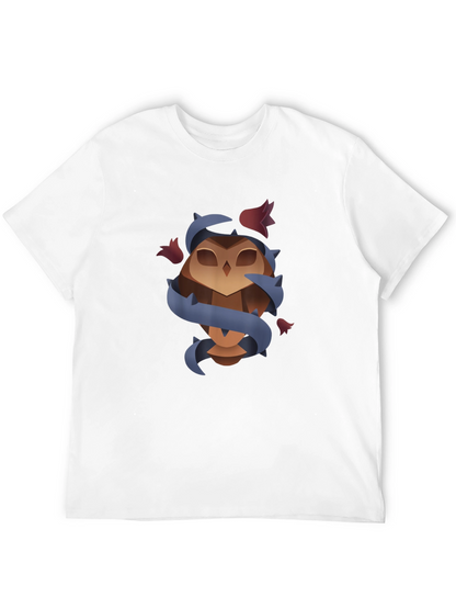 Camiseta Negra con Diseño de Búho Floral