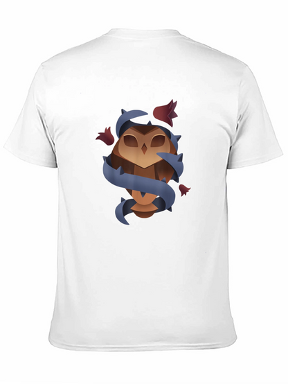 Camiseta Negra con Diseño de Búho Floral