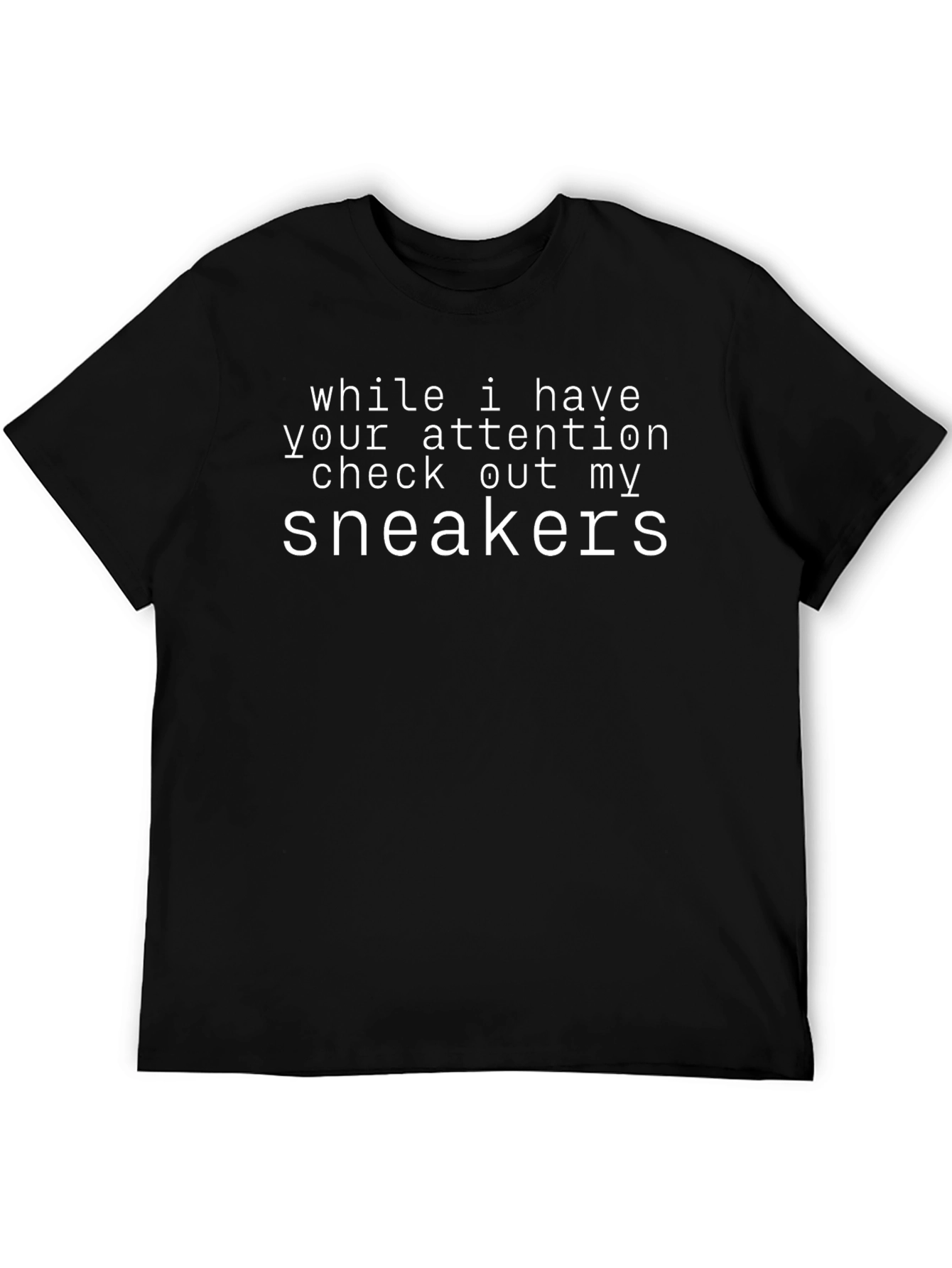 Camiseta Negra con Estampado Sneakers para Hombre