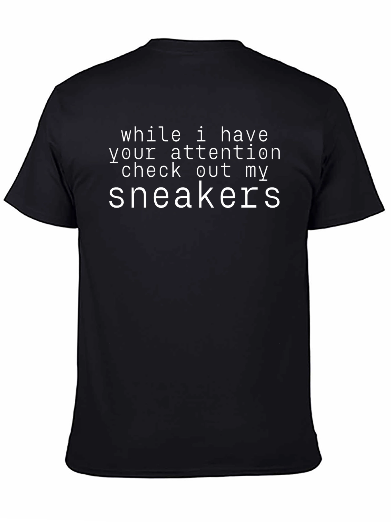 Camiseta Negra con Estampado Sneakers para Hombre