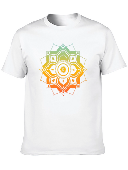 Camiseta Negra Mandala Degradada Hombre