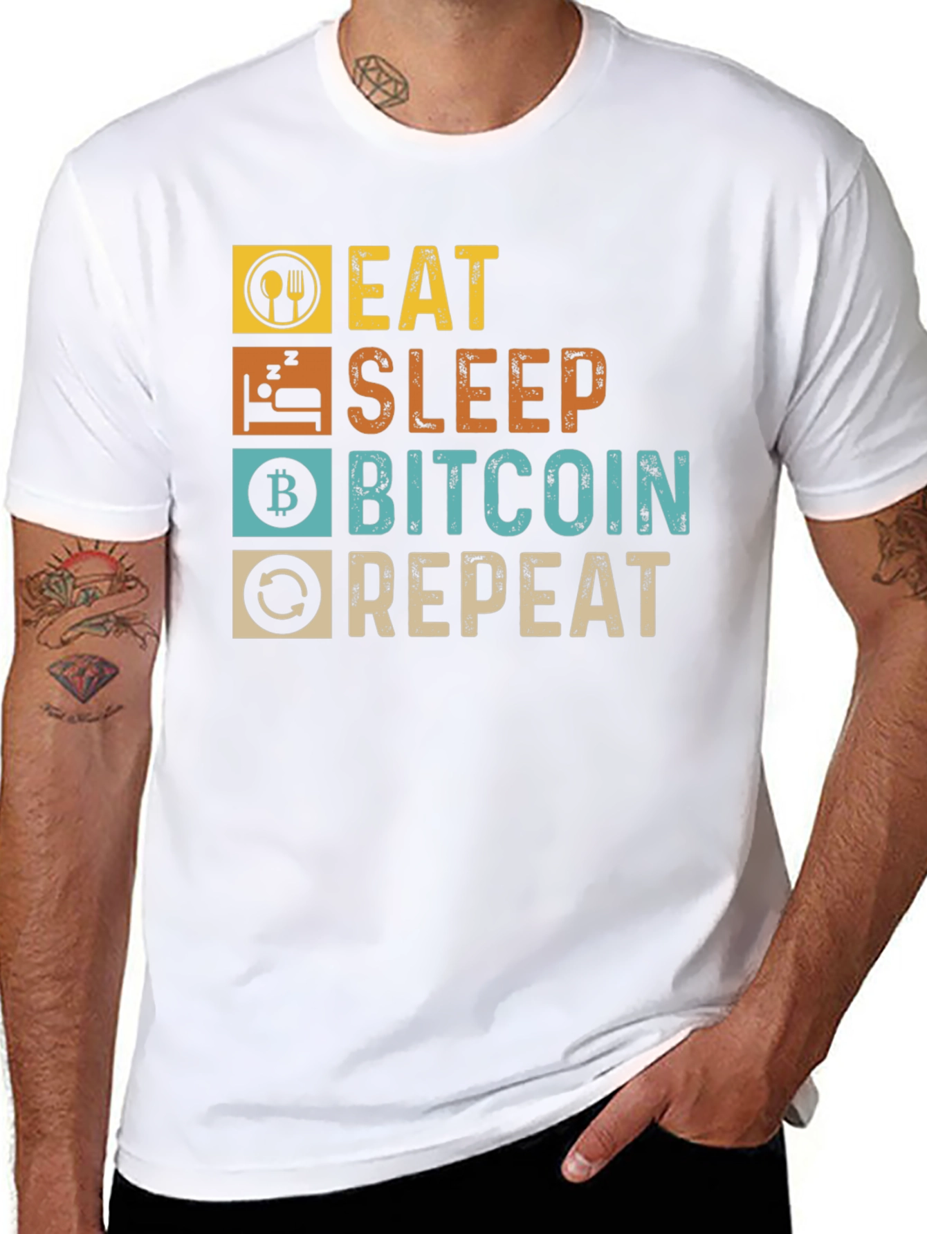 Camiseta Bitcoin: Come Duerme Invierte Repite