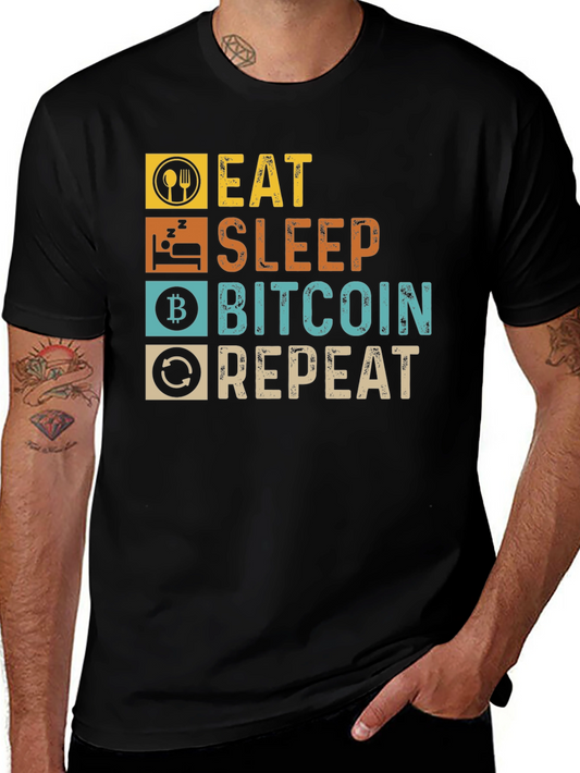 Camiseta Bitcoin: Come Duerme Invierte Repite