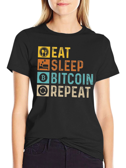 Camiseta Bitcoin: Come Duerme Invierte Repite