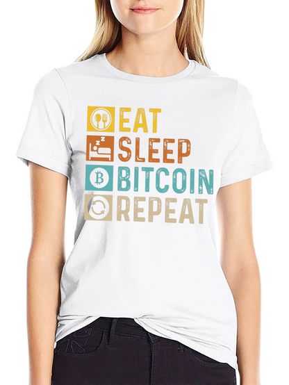 Camiseta Bitcoin: Come Duerme Invierte Repite