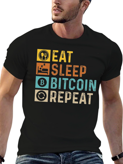 Camiseta Bitcoin: Come Duerme Invierte Repite