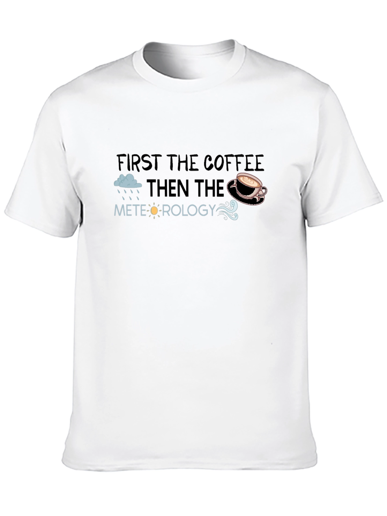 Camiseta Negra Meteorología y Café Hombre