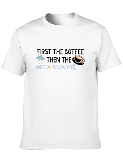 Camiseta Negra Meteorología y Café Hombre