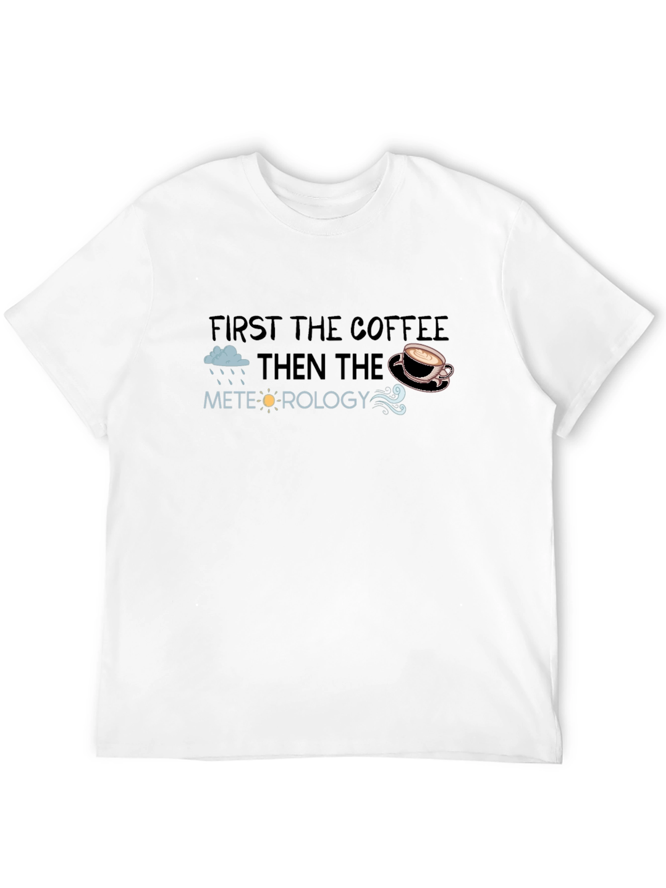 Camiseta Negra Meteorología y Café Hombre