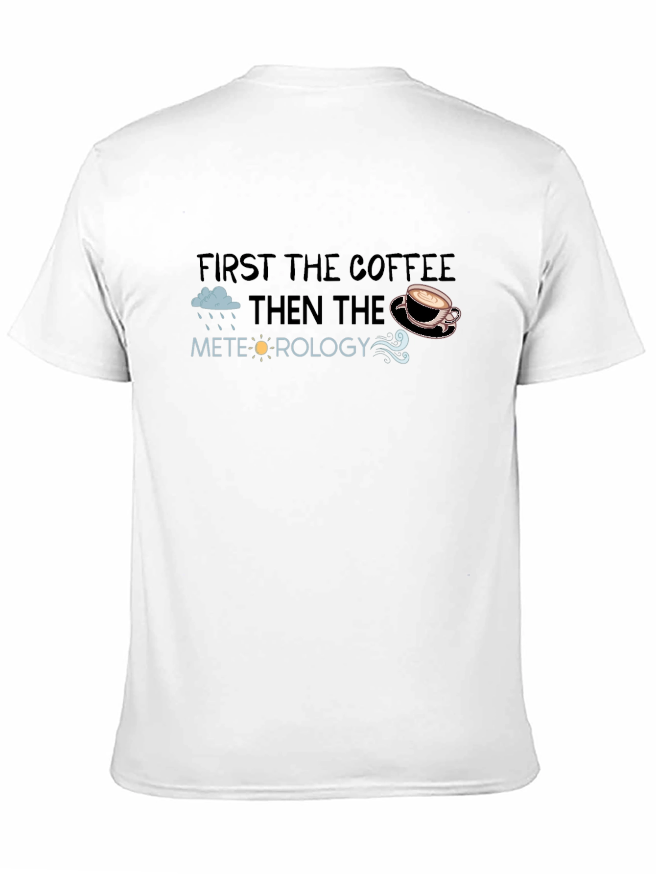 Camiseta Negra Meteorología y Café Hombre