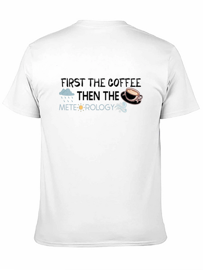 Camiseta Negra Meteorología y Café Hombre