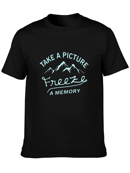 Camiseta Negra Take a Picture Freeze a Memory
