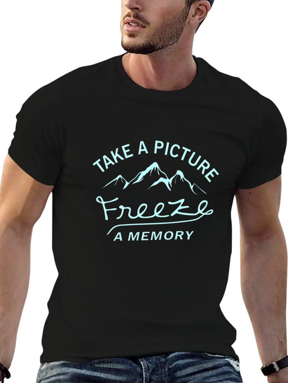 Camiseta Negra Take a Picture Freeze a Memory