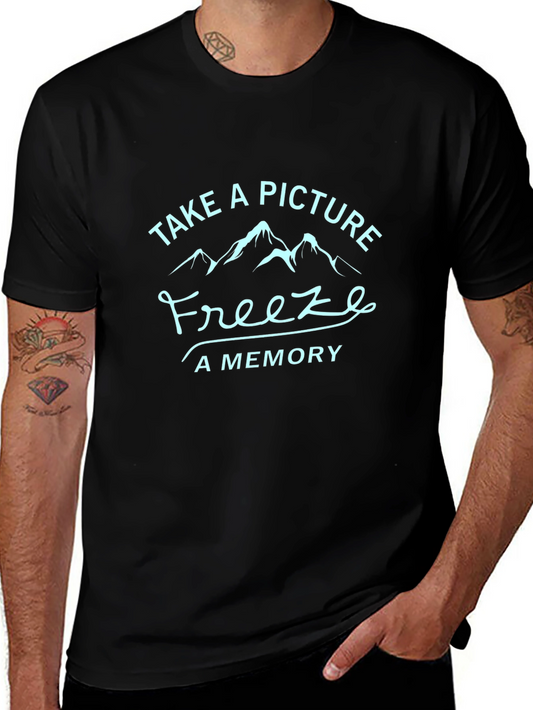 Camiseta Negra Take a Picture Freeze a Memory