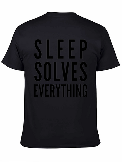 Camiseta Negra con Lema Dormir Lo Soluciona Todo