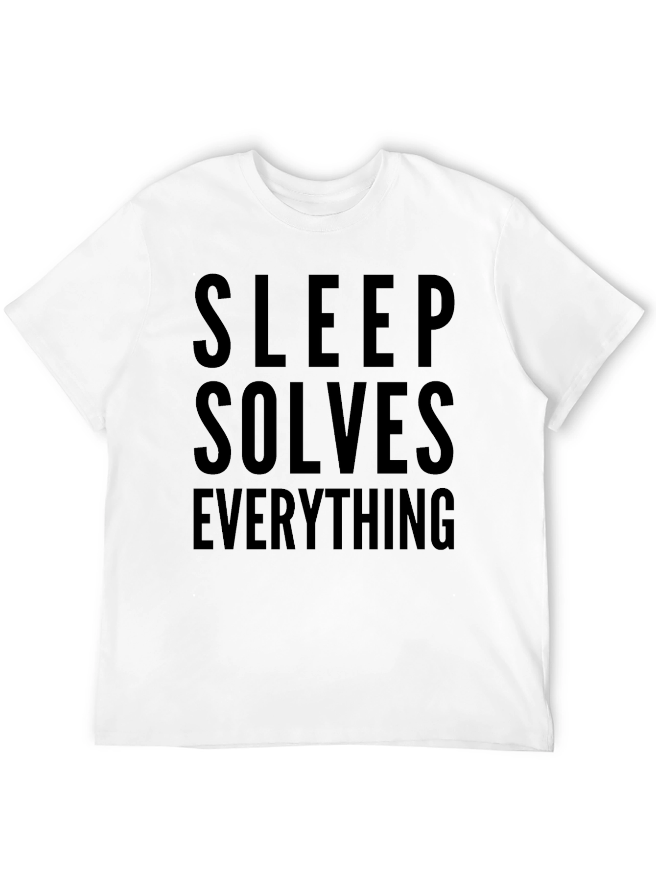 Camiseta Negra con Lema Dormir Lo Soluciona Todo