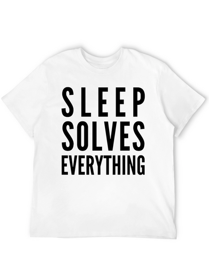 Camiseta Negra con Lema Dormir Lo Soluciona Todo