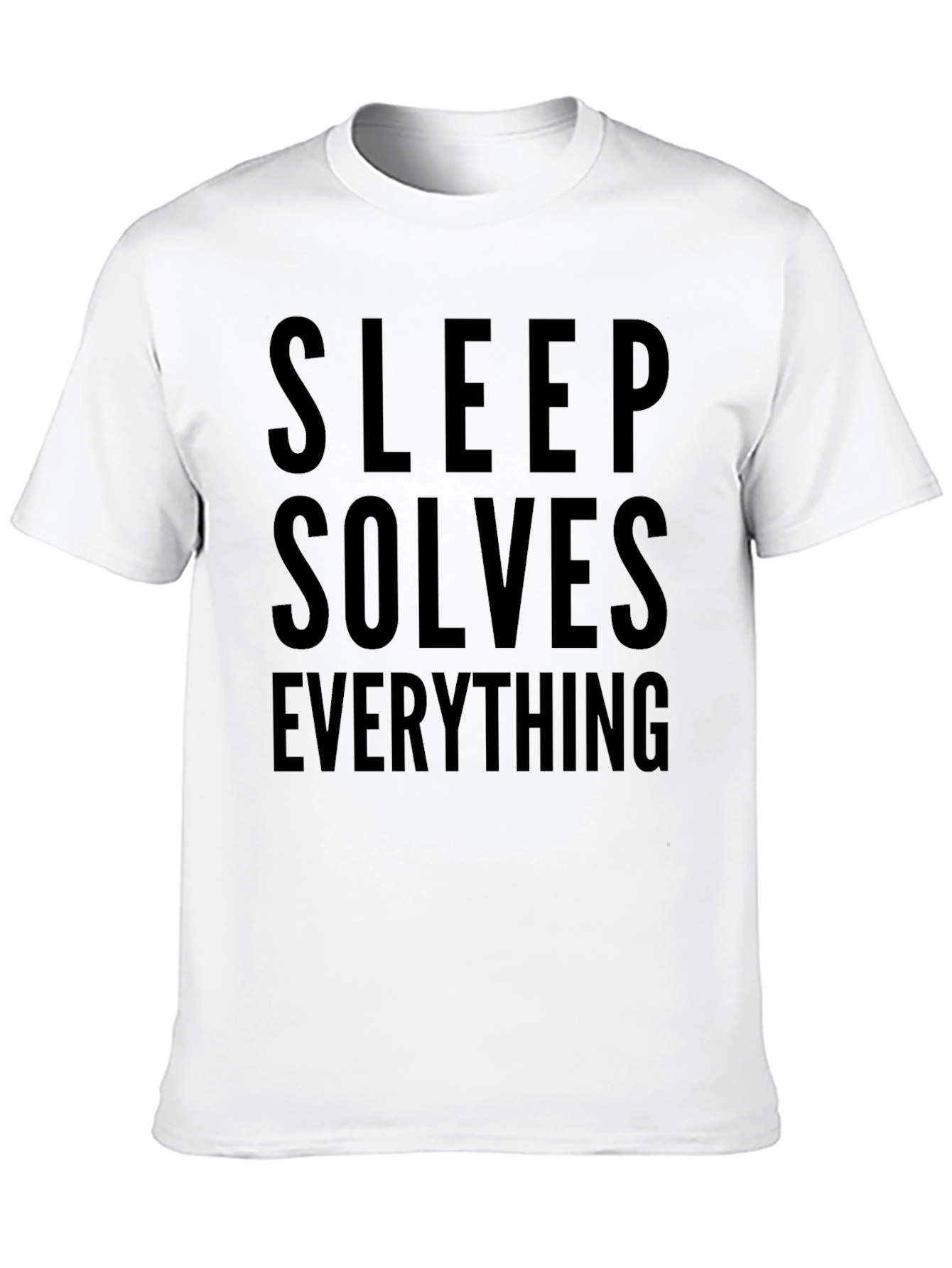 Camiseta Negra con Lema Dormir Lo Soluciona Todo