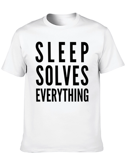 Camiseta Negra con Lema Dormir Lo Soluciona Todo