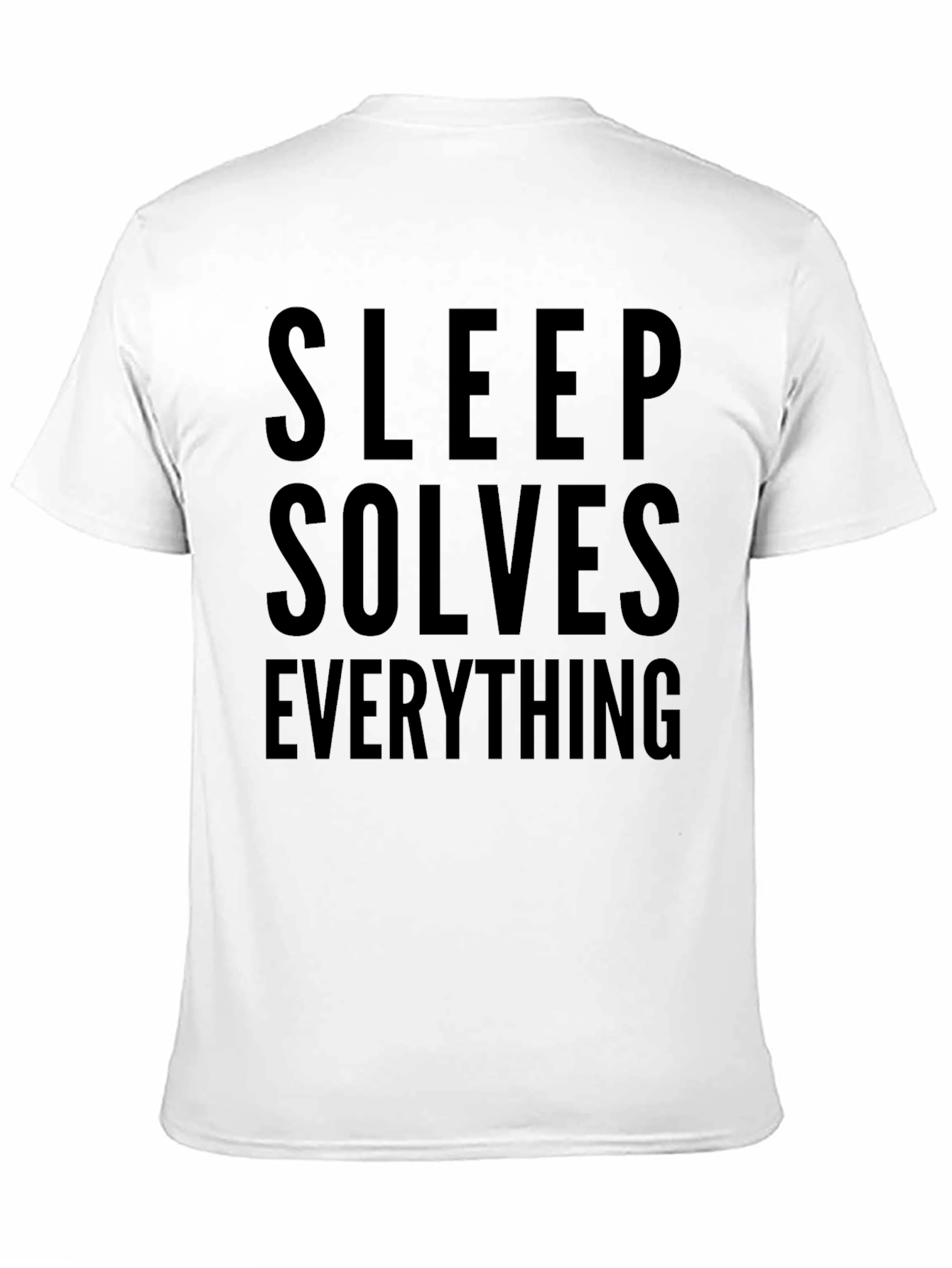 Camiseta Negra con Lema Dormir Lo Soluciona Todo