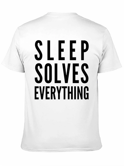 Camiseta Negra con Lema Dormir Lo Soluciona Todo