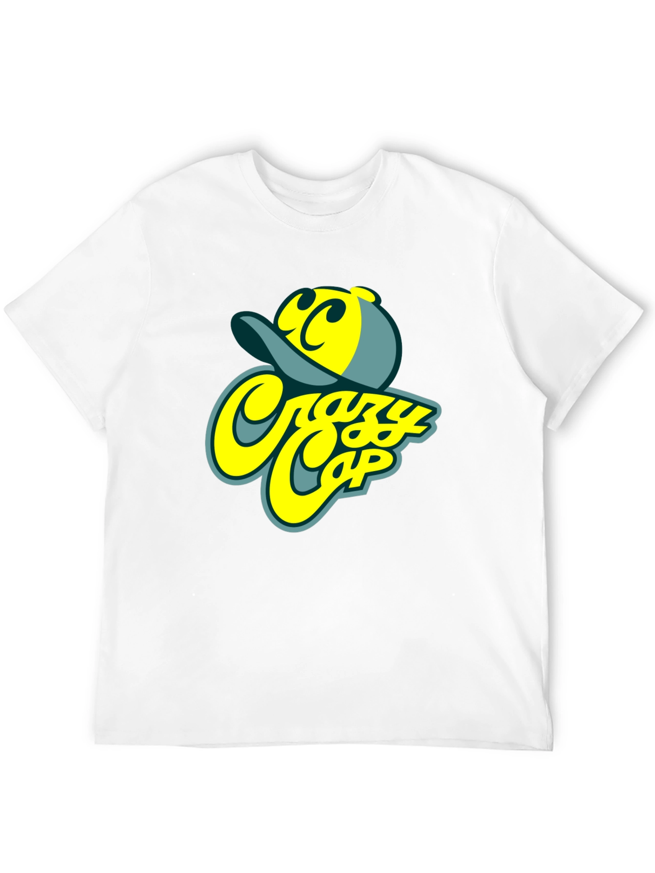 Camiseta Negra Estampada Crazy Cap