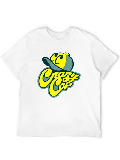 Camiseta Negra Estampada Crazy Cap