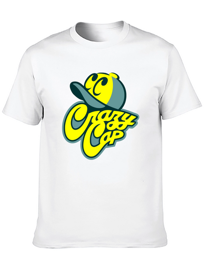 Camiseta Negra Estampada Crazy Cap