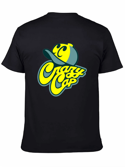 Camiseta Negra Estampada Crazy Cap