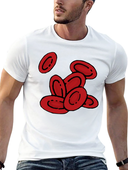 Camiseta Negra con Diseño de Glóbulos Rojos