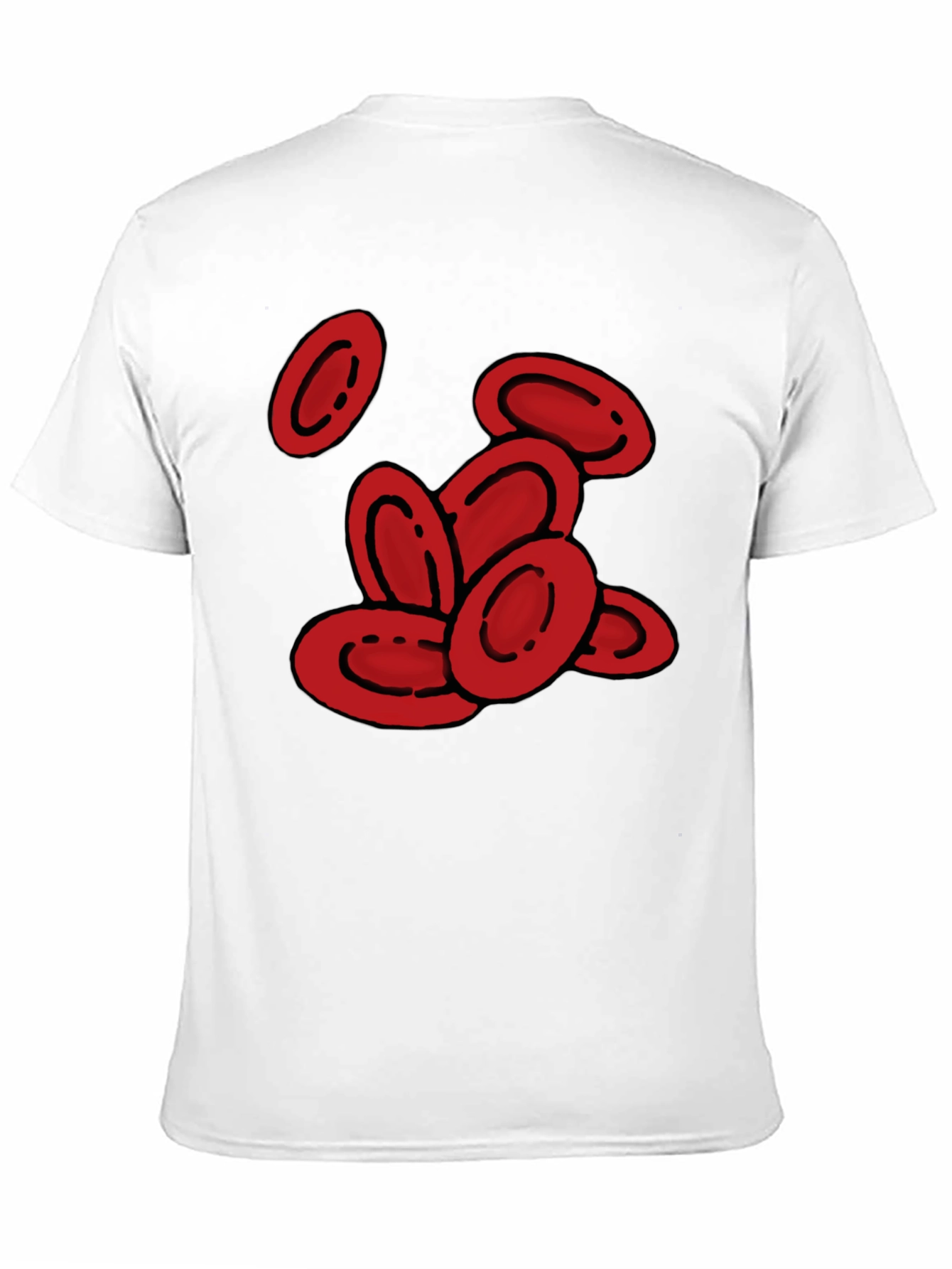 Camiseta Negra con Diseño de Glóbulos Rojos