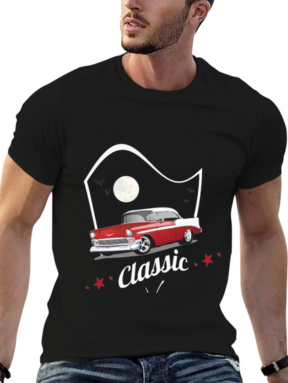 Camiseta Clásica Coche Retro para Hombre
